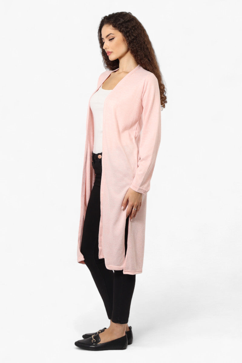 Runaway Bay Long Sleeve Side Slit Duster Cardigan - Pink - Womens Cardigans - Fairweather