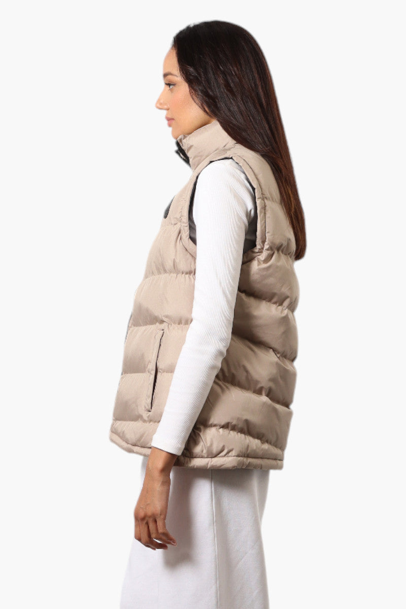 Super Triple Goose Solid Bubble Vest - Beige - Womens Vests - Fairweather