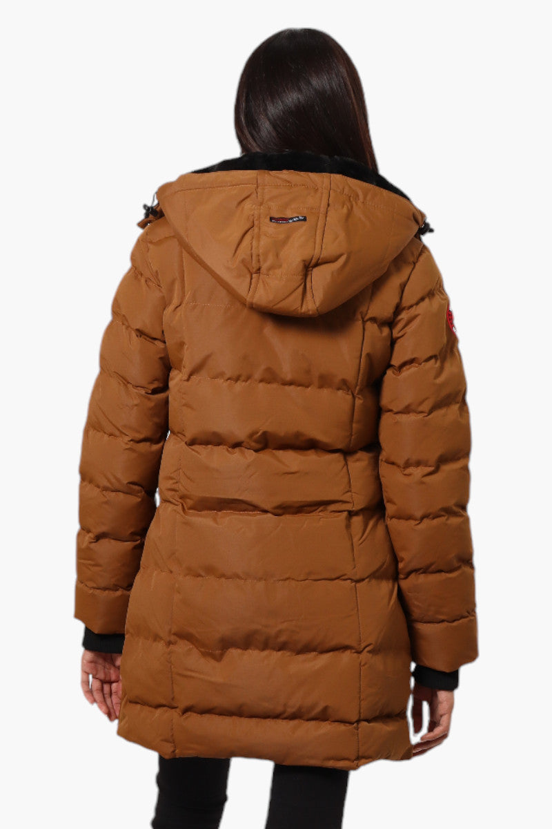 Canada Weather Gear 3/4 Length Bubble Parka Jacket - Brown - Womens Parka Jackets - Fairweather