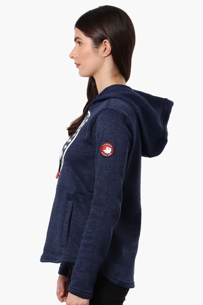 Canada Weather Gear Chest Logo Fleece Hoodie - Navy - Womens Hoodies & Sweatshirts - Fairweather