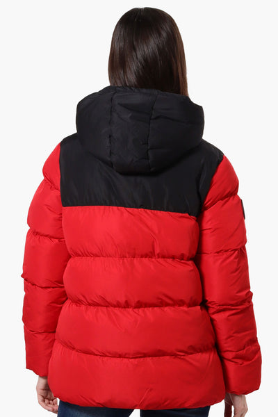 Super Triple Goose Sherpa Lined Bubble Bomber Jacket - Red - Womens Bomber Jackets - Fairweather