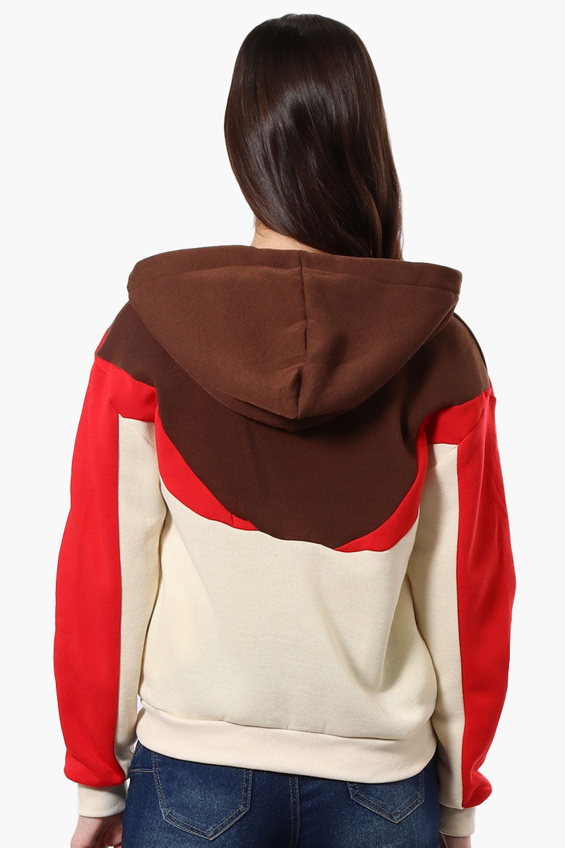 New Look Fleece Colour Block Hoodie - Brown - Womens Hoodies & Sweatshirts - Fairweather