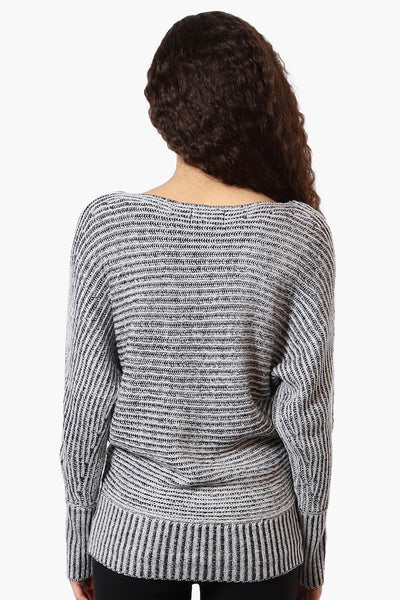 International INC Company Ribbed Boat Neck Pullover Sweater - Grey - Womens Pullover Sweaters - Fairweather