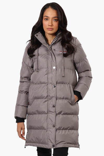 Canada Weather Gear Side Slit Puffer Parka Jacket - Grey - Womens Parka Jackets - Fairweather