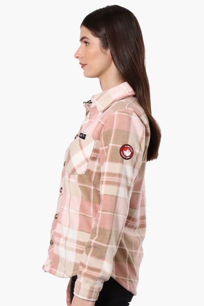 Canada Weather Gear Fleece Plaid Button Up Shirt - Pink - Womens Shirts & Blouses - Fairweather