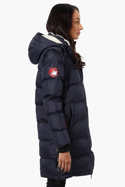 Canada Weather Gear Side Slit Puffer Parka Jacket - Navy - Womens Parka Jackets - Fairweather