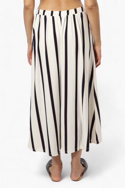 Beechers Brook Striped Button Down Skirt - White - Womens Skirts - Fairweather