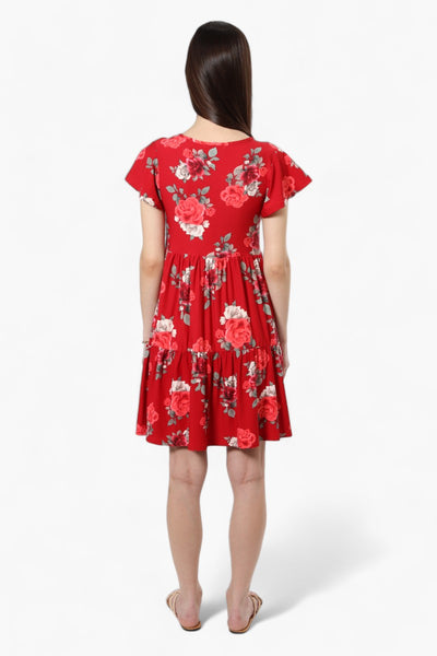 Beechers Brook Floral Button Down Day Dress - Red - Womens Day Dresses - Fairweather