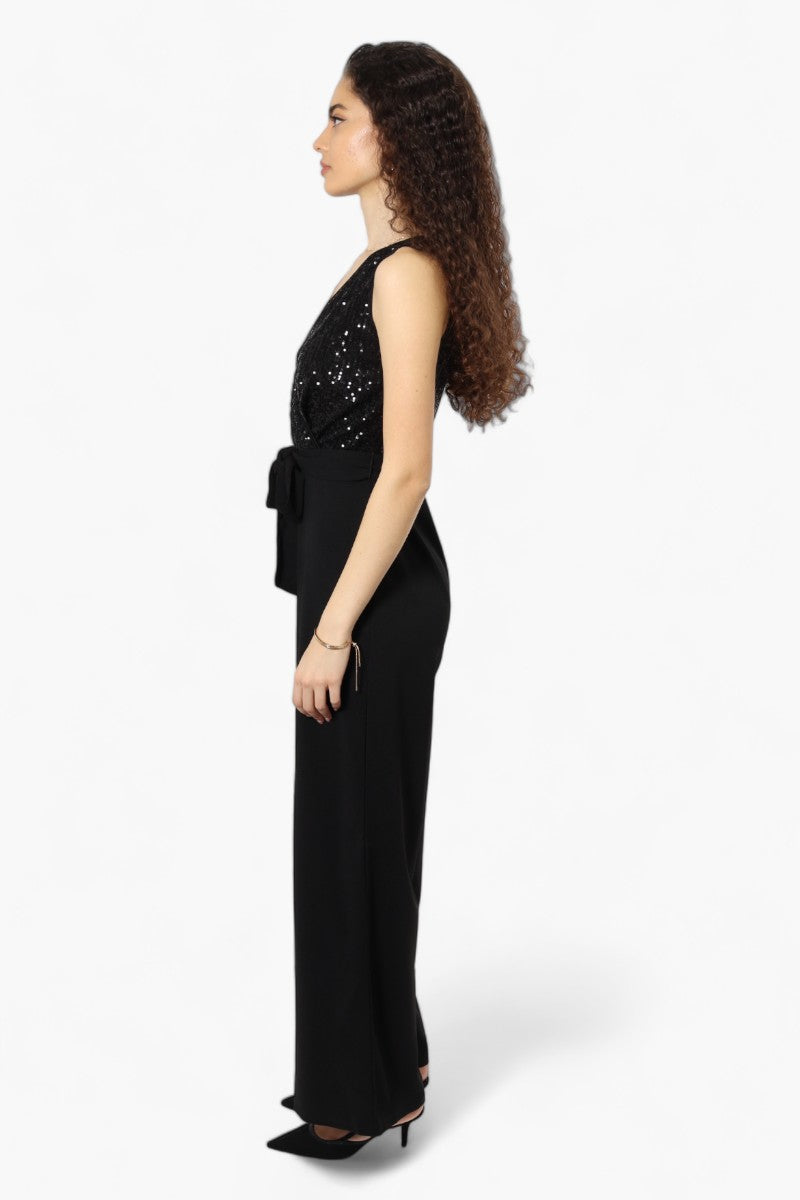 Limite Belted Sequin Top Jumpsuit - Black - Womens Jumpsuits & Rompers - Fairweather