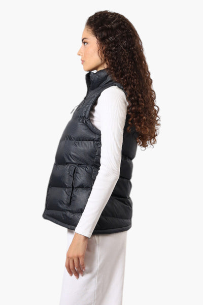 Super Triple Goose Grid Pattern Bubble Vest - Black - Womens Vests - Fairweather