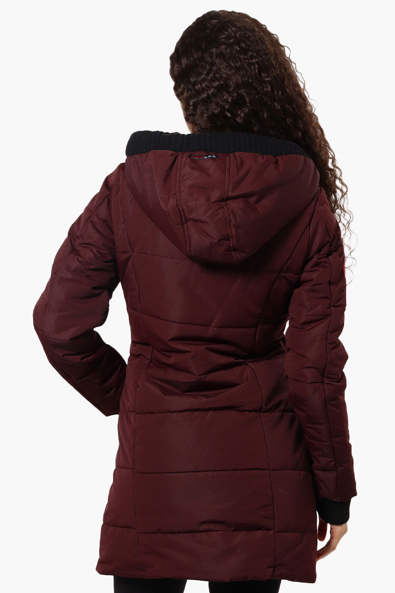 Canada Weather Gear Faux Fur Lined Hood Parka Jacket - Burgundy - Womens Parka Jackets - Fairweather