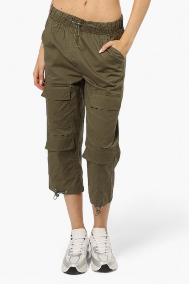 Canada Weather Gear Drawstring Cargo Capris - Olive - Womens Shorts & Capris - Fairweather