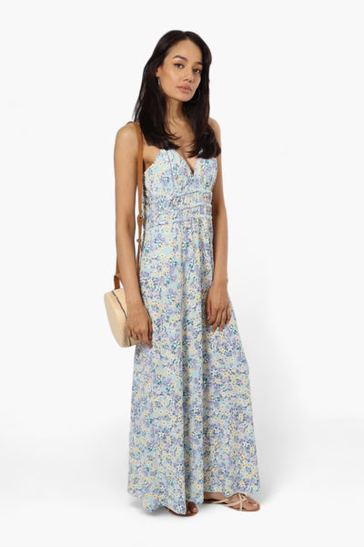 New Look Floral Cinched Waist Maxi Dress - Mint - Womens Maxi Dresses - Fairweather