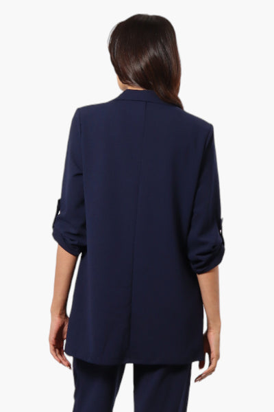 Limite Roll Up Sleeve 2 Button Blazer - Navy - Womens Blazers - Fairweather