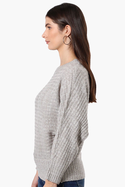 International INC Company Button Shoulder Pullover Sweater - Grey - Womens Pullover Sweaters - Fairweather