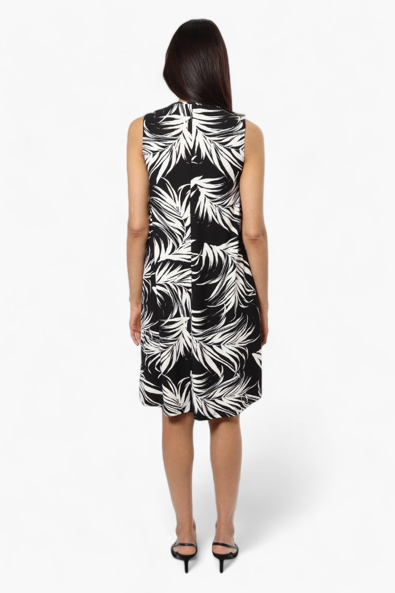 International INC Company Patterned Front Knot Day Dress - Black - Womens Day Dresses - Fairweather