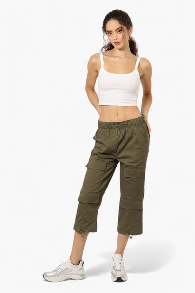 Canada Weather Gear Drawstring Cargo Capris - Olive - Womens Shorts & Capris - Fairweather