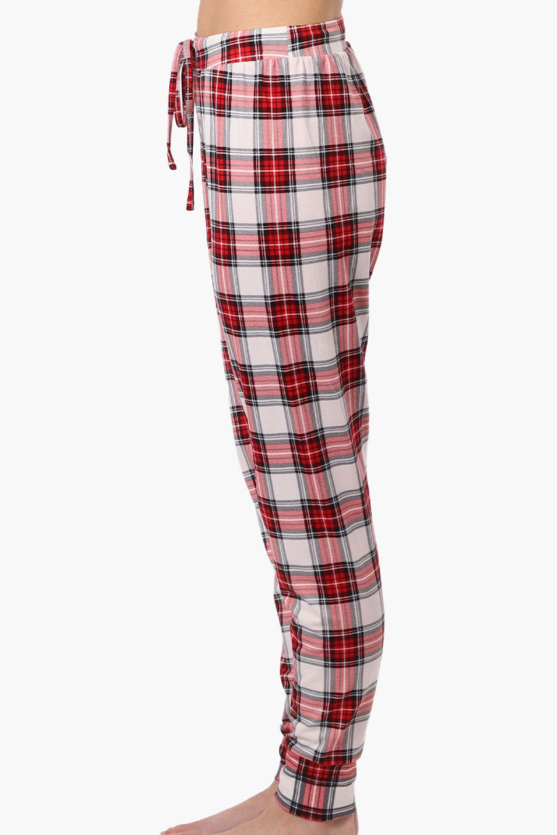 Cuddly Canuckies Plaid Jogger Pajama Pants - Red - Womens Pajamas - Fairweather