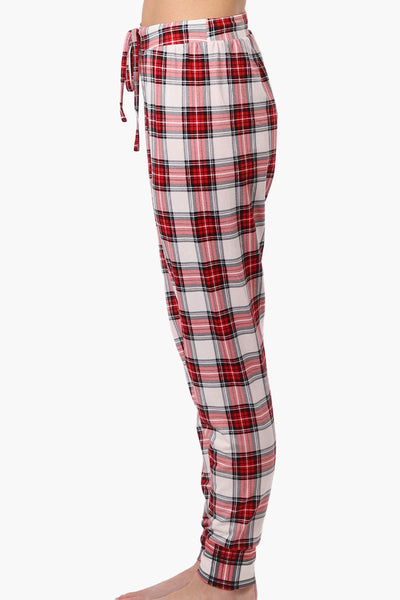 Cuddly Canuckies Plaid Jogger Pajama Pants - Red - Womens Pajamas - Fairweather