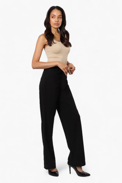 Limite Solid Belted Pants - Black - Womens Pants - Fairweather