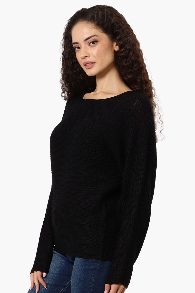 International INC Company Ribbed Pullover Sweater - Black - Womens Pullover Sweaters - Fairweather