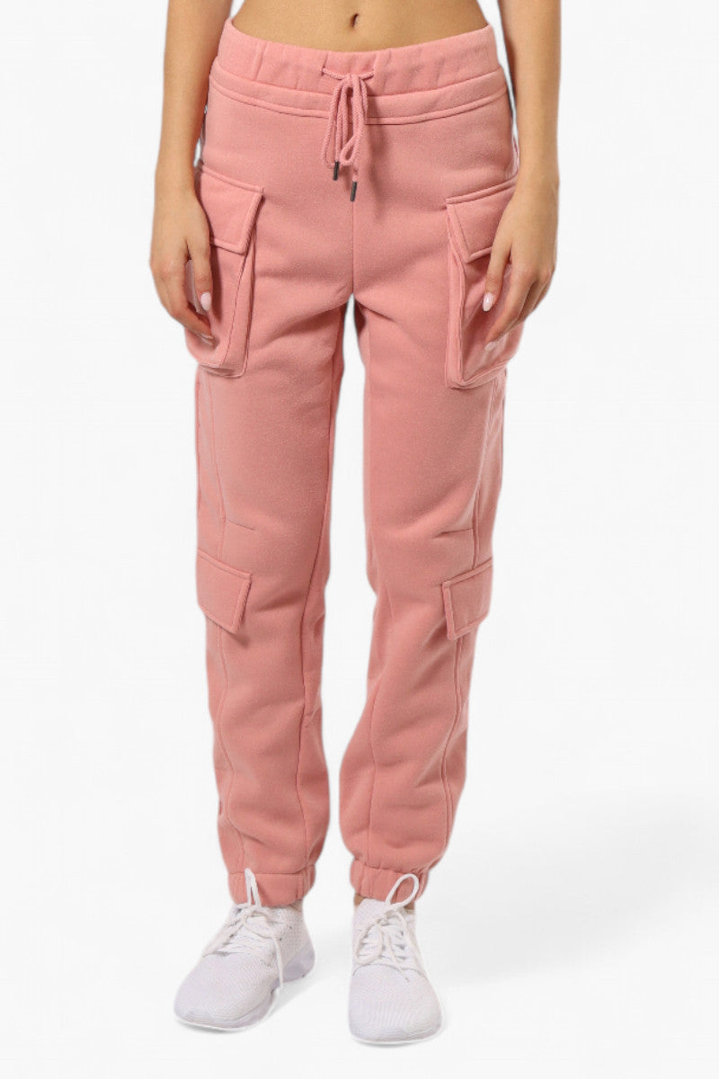 Fahrenheit Tie Waist 4 Pocket Cargo Joggers - Pink - Womens Joggers & Sweatpants - Fairweather