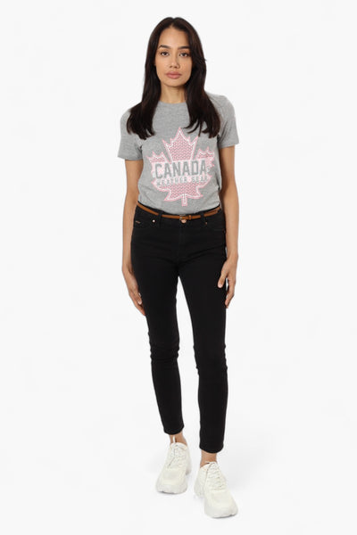 Canada Weather Gear Maple Leaf Print Tee - Grey - Womens Tees & Tank Tops - Fairweather