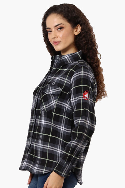 Canada Weather Gear Sherpa Lined Flannel Lightweight Jacket - Black - Womens Lightweight Jackets - Fairweather