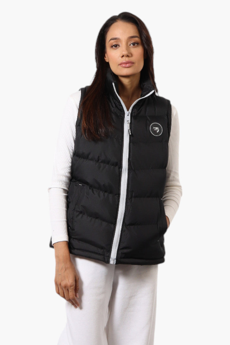 Super Triple Goose Solid Bubble Vest - Black - Womens Vests - Fairweather