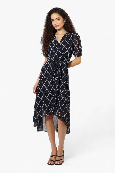 Limite Floral Belted Crossover Maxi Dress - Navy - Womens Maxi Dresses - Fairweather