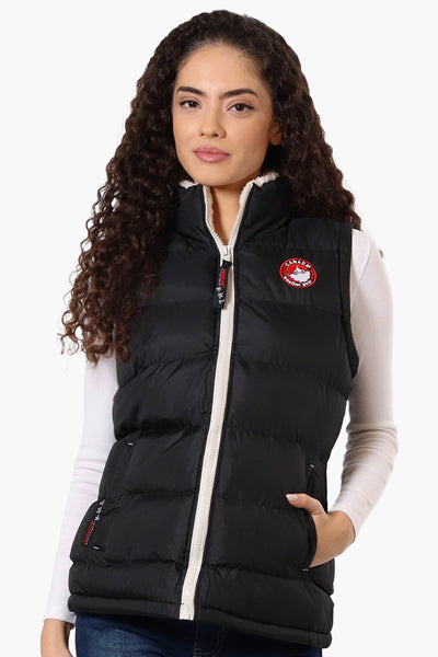 Canada Weather Gear Fleece Lined Collar Bubble Vest - Black - Womens Vests - Fairweather