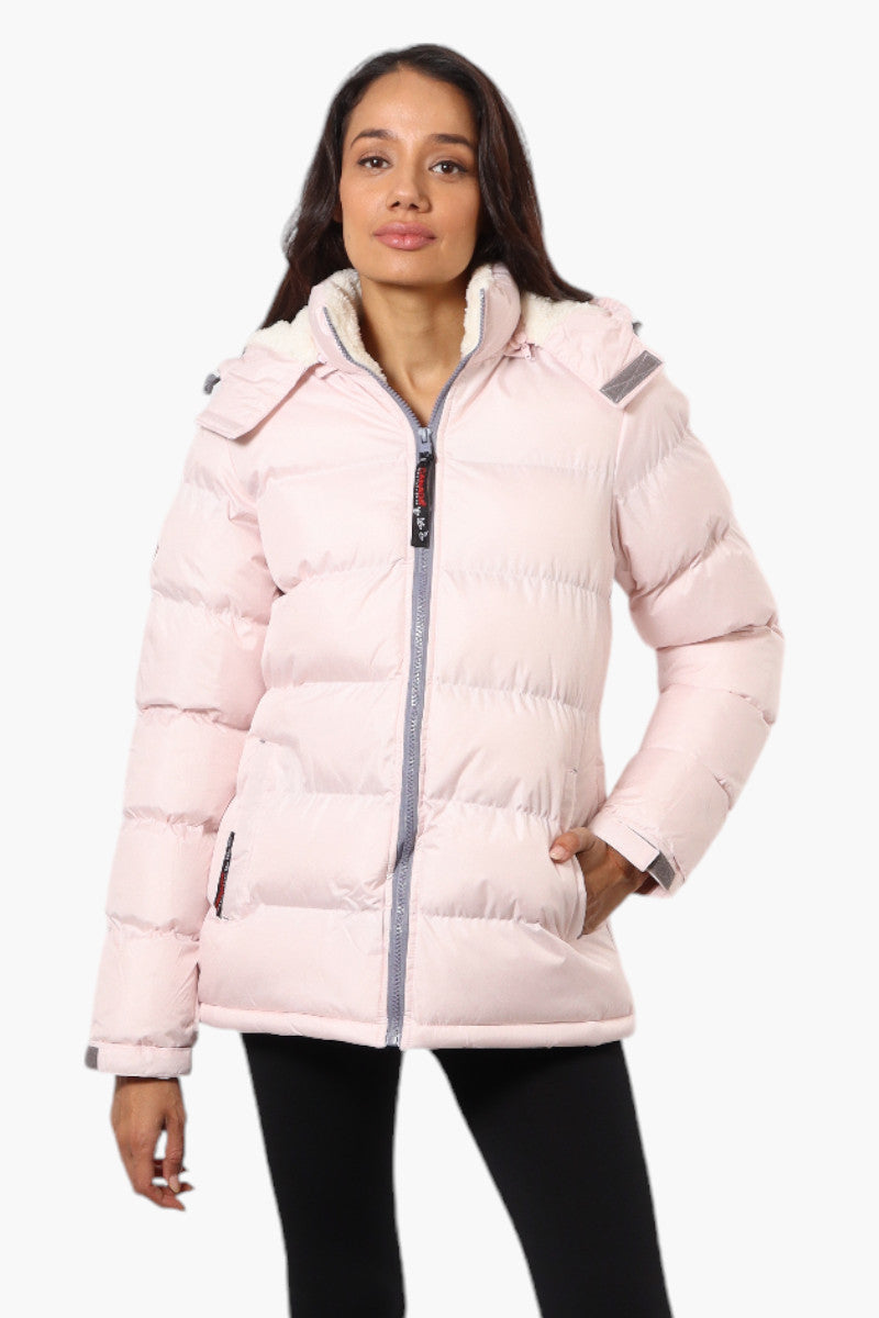 Canada Weather Gear Solid Bubble Bomber Jacket - Pink - Womens Bomber Jackets - Fairweather