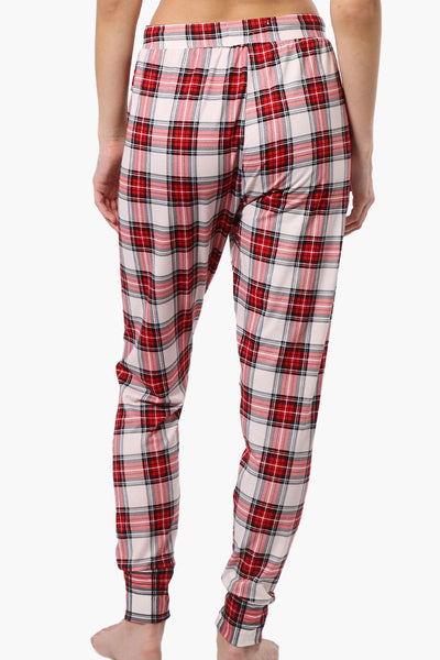 Cuddly Canuckies Plaid Jogger Pajama Pants - Red - Womens Pajamas - Fairweather