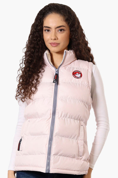 Canada Weather Gear Fleece Lined Collar Bubble Vest - Pink - Womens Vests - Fairweather