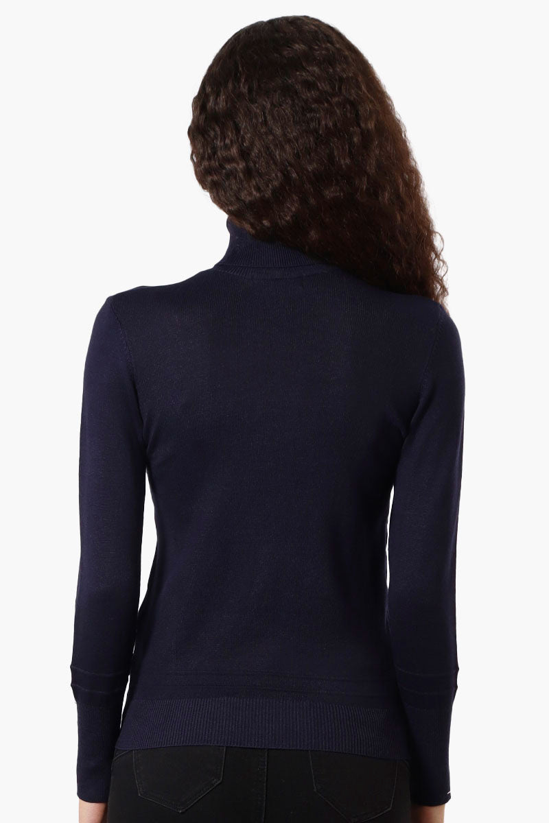 International INC Company Basic Turtleneck Pullover Sweater - Navy - Womens Pullover Sweaters - Fairweather