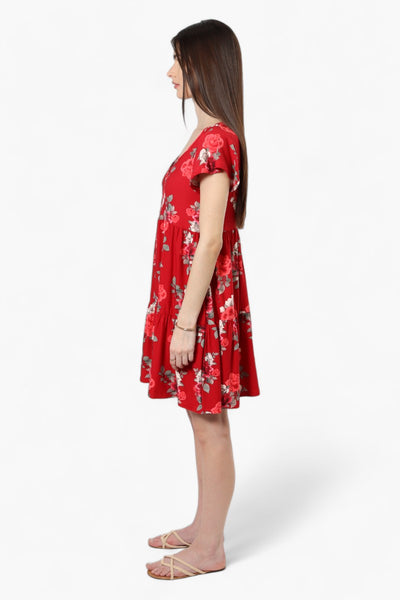 Beechers Brook Floral Button Down Day Dress - Red - Womens Day Dresses - Fairweather