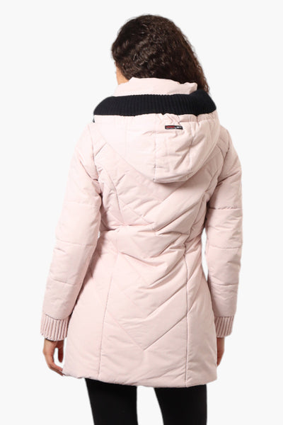 Canada Weather Gear Chevron Quilted Parka Jacket - Pink - Womens Parka Jackets - Fairweather