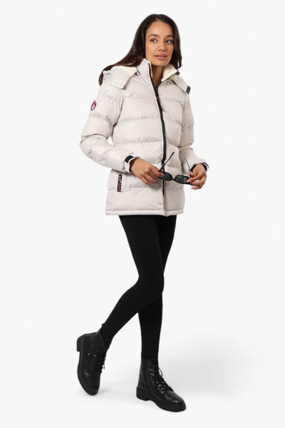 Canada Weather Gear Solid Bubble Bomber Jacket - White - Womens Bomber Jackets - Fairweather