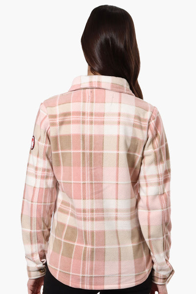 Canada Weather Gear Fleece Plaid Button Up Shirt - Pink - Womens Shirts & Blouses - Fairweather