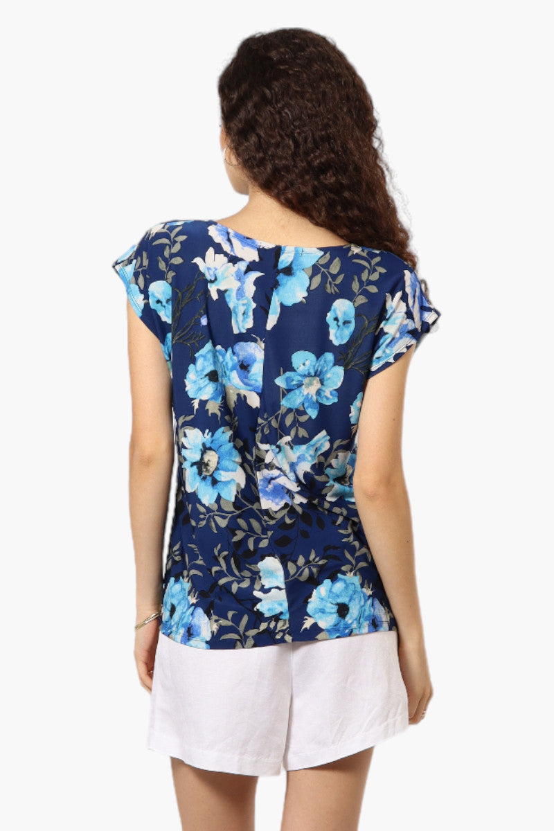 Impress Floral Cap Sleeve Tee - Navy - Womens Tees & Tank Tops - Fairweather