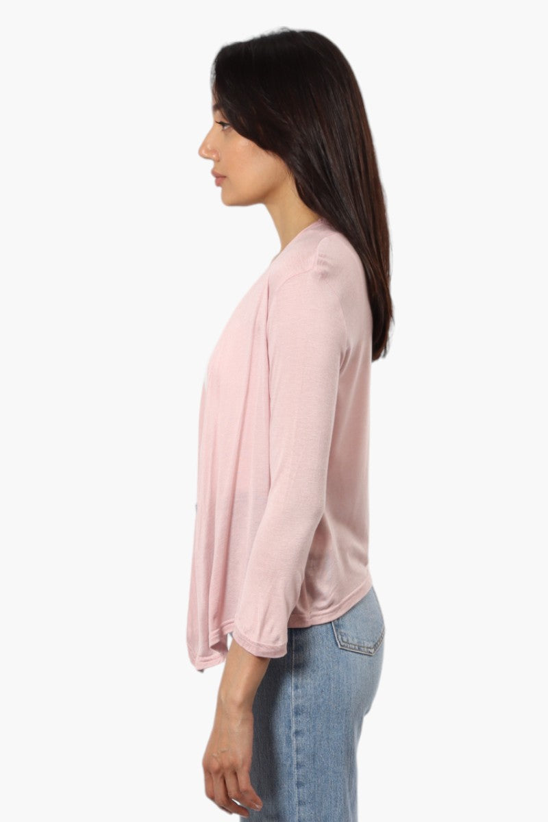 Magazine Long Sleeve Wrap Cardigan - Pink - Womens Cardigans - Fairweather