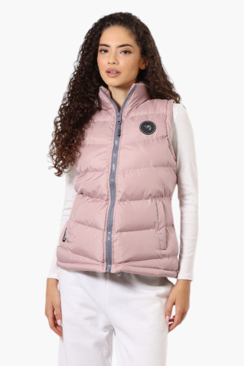 Super Triple Goose Solid Bubble Vest - Pink - Womens Vests - Fairweather