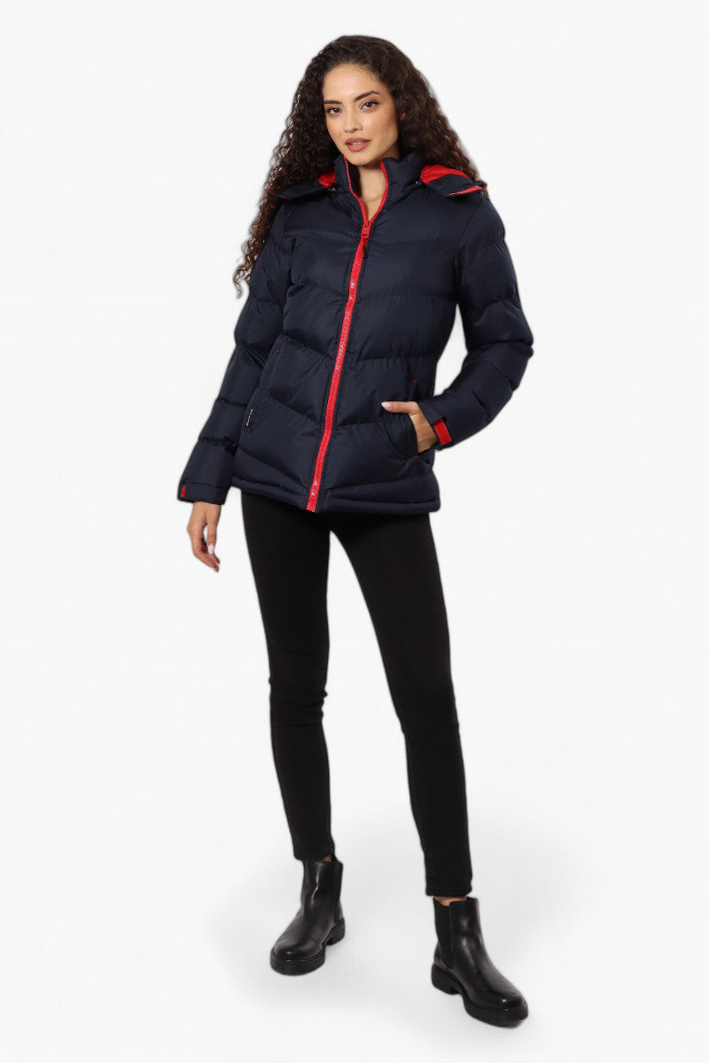 Canada Weather Gear Solid Bubble Bomber Jacket - Navy - Womens Bomber Jackets - Fairweather