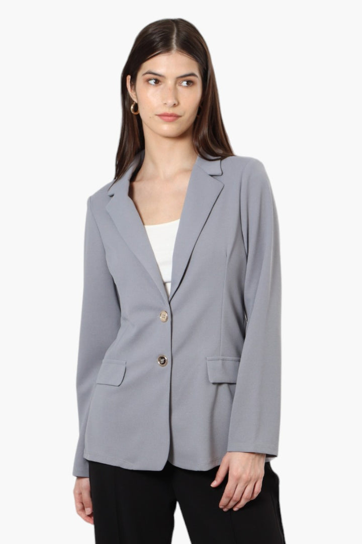 Limite Solid 2 Button Blazer Grey