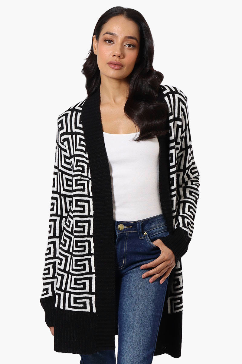 International INC Company Greek Print Wrap Cardigan - White - Womens Cardigans - Fairweather