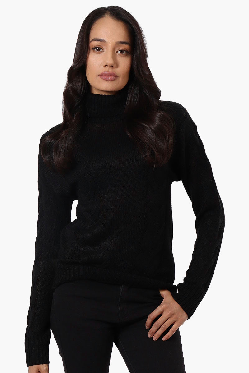 Beechers Brook Knit Turtleneck Pullover Sweater - Black - Womens Pullover Sweaters - Fairweather