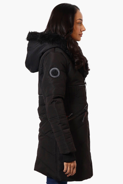 Canada Weather Gear Chevron Quilted Parka Jacket - Black - Womens Parka Jackets - Fairweather