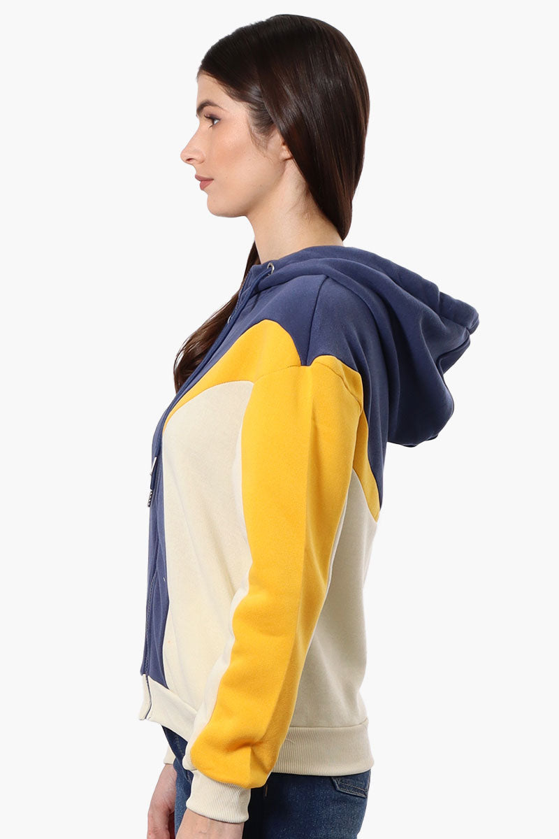 New Look Fleece Colour Block Hoodie - Navy - Womens Hoodies & Sweatshirts - Fairweather