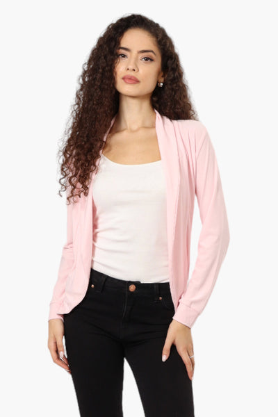 International INC Company Long Sleeve Open Wrap Cardigan - Pink - Womens Cardigans - Fairweather