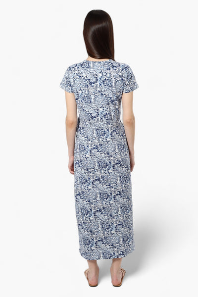 International INC Company Patterned Crossover Maxi Dress - Navy - Womens Maxi Dresses - Fairweather